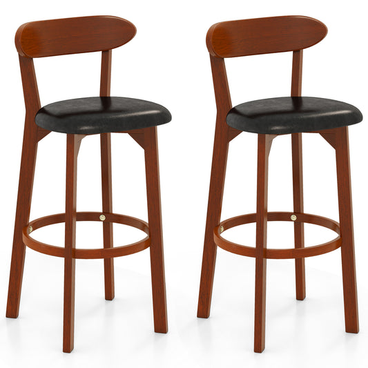 Set of 2 29 Inch Modern Armless Upholstered Dining Chairs, Walnut Dining Chairs Walnut at Gallery Canada