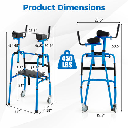 Versatile Rolling Walker for Rehabilitation Training, Navy Walkers & Rollators at Gallery Canada