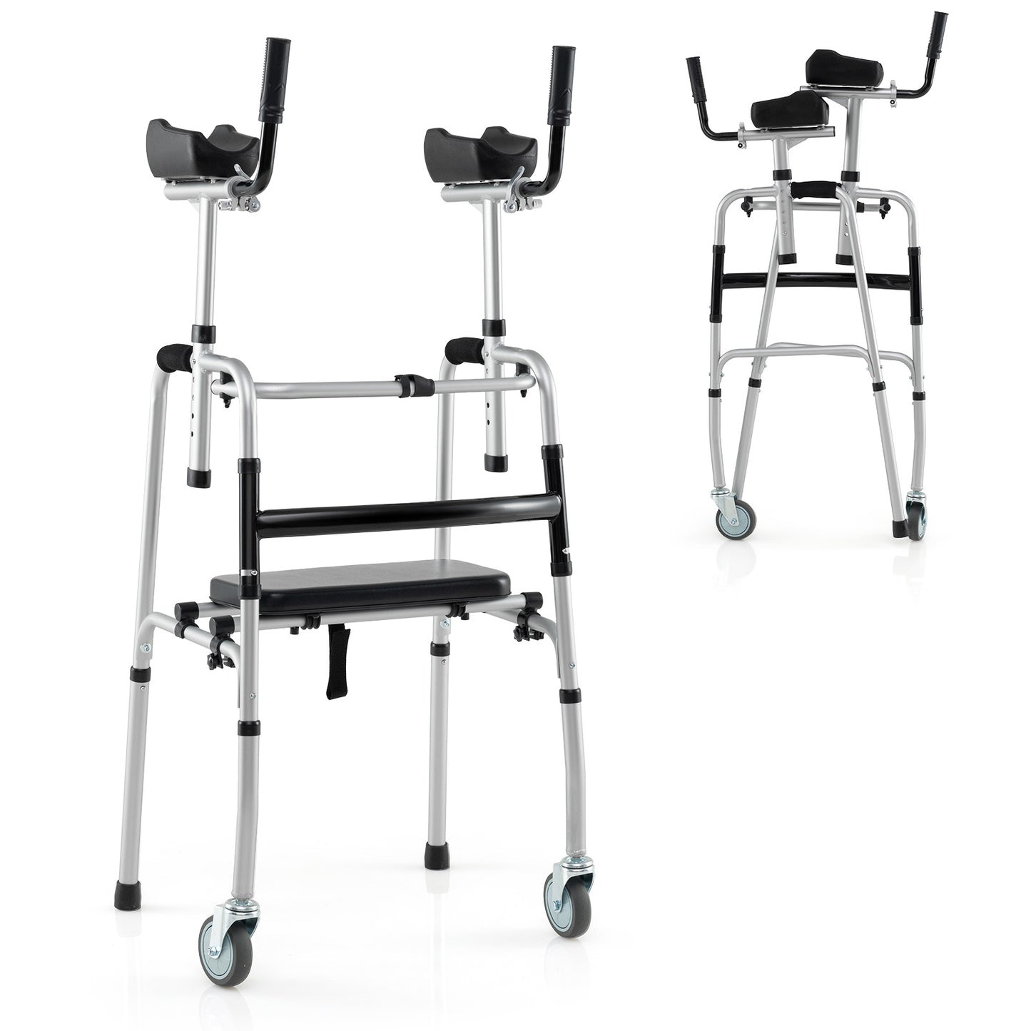 Versatile Rolling Walker for Rehabilitation Training, Silver Walkers & Rollators Silver at Gallery Canada