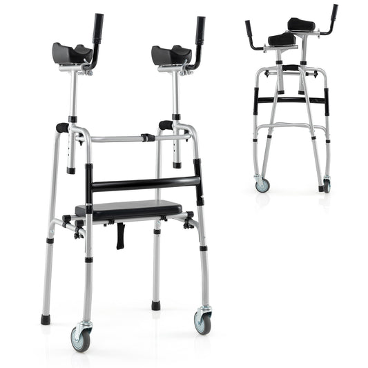 Versatile Rolling Walker for Rehabilitation Training, Silver Walkers & Rollators Silver at Gallery Canada