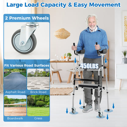 Versatile Rolling Walker for Rehabilitation Training, Silver Walkers & Rollators at Gallery Canada