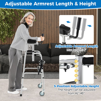 Versatile Rolling Walker for Rehabilitation Training, Silver Walkers & Rollators at Gallery Canada