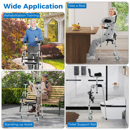 Versatile Rolling Walker for Rehabilitation Training, Silver Walkers & Rollators at Gallery Canada