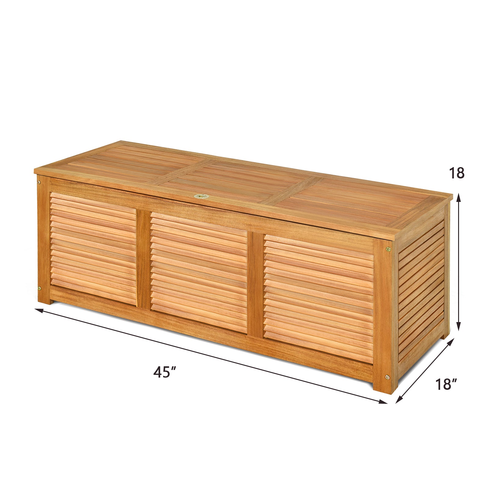 46 Gallon Acacia Wood Storage Bench Box for Patio Garden Deck, Natural Sheds & Outdoor Storage at Gallery Canada