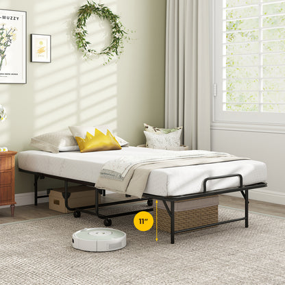 75 x 38 Inch Twin Size Folding Bed With Mattress, Rolling Guest Bed Folding Beds at Gallery Canada