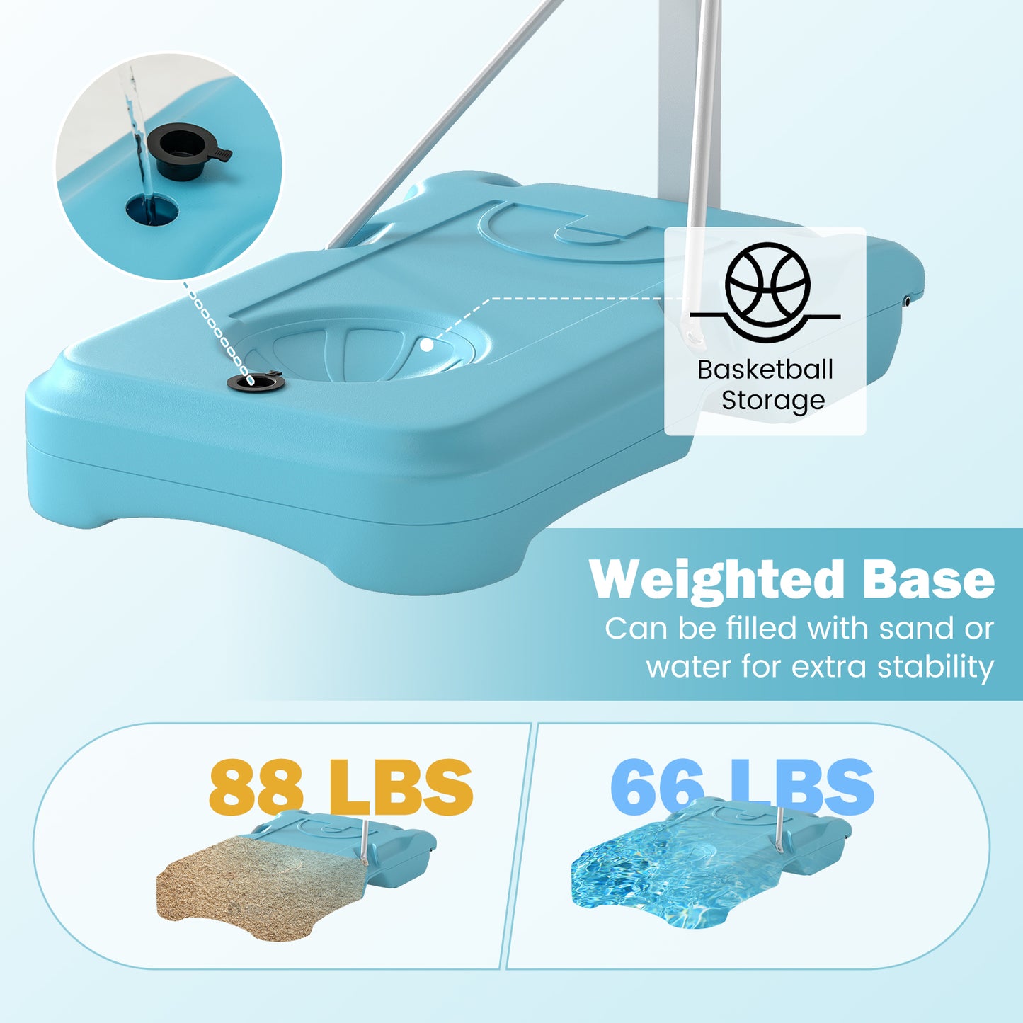 Pool Basketball Hoop Poolside Portable Basketball Goal with Shatterproof Backboard, White Sport Equipments at Gallery Canada