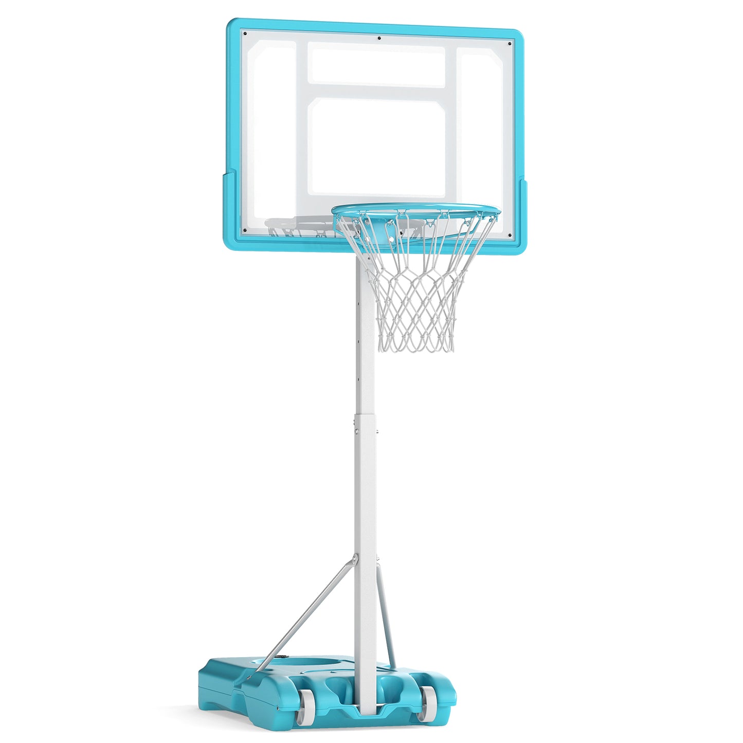 Pool Basketball Hoop Poolside Portable Basketball Goal with Shatterproof Backboard, White Sport Equipments White at Gallery Canada
