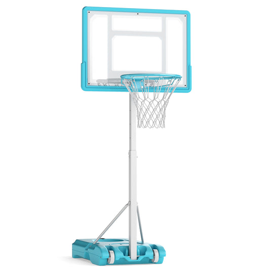 Pool Basketball Hoop Poolside Portable Basketball Goal with Shatterproof Backboard, White Sport Equipments White at Gallery Canada