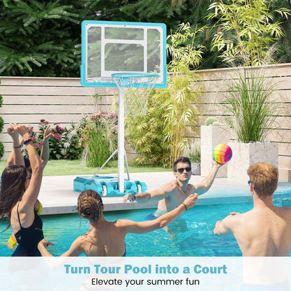 Pool Basketball Hoop Poolside Portable Basketball Goal with Shatterproof Backboard, White Sport Equipments at Gallery Canada