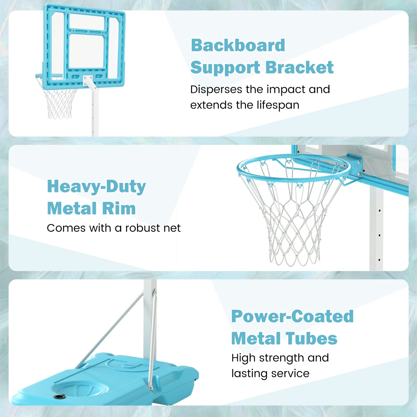 Pool Basketball Hoop Poolside Portable Basketball Goal with Shatterproof Backboard, White Sport Equipments at Gallery Canada