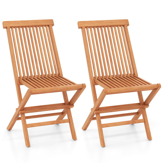 Teak Wood Patio Chairs Set Of 2, Natural Patio Dining Chairs Natural at Gallery Canada