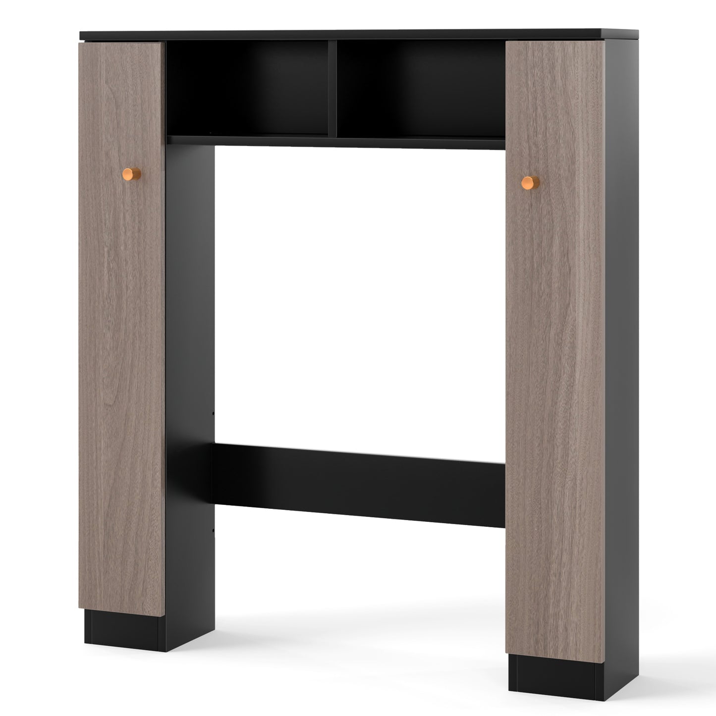 Over The Toilet Storage Cabinet with 2 Open Compartments and 4 Adjustable Shelves, Black Bathroom Etagere at Gallery Canada