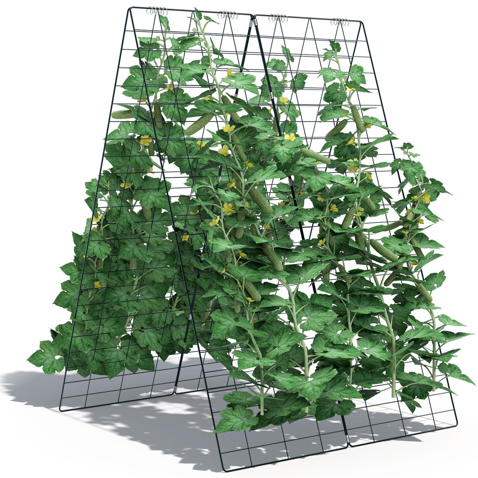 2 Pieces Foldable A-Frame Trellis Plant Supports with Twist Ties, Green Plant Stands at Gallery Canada