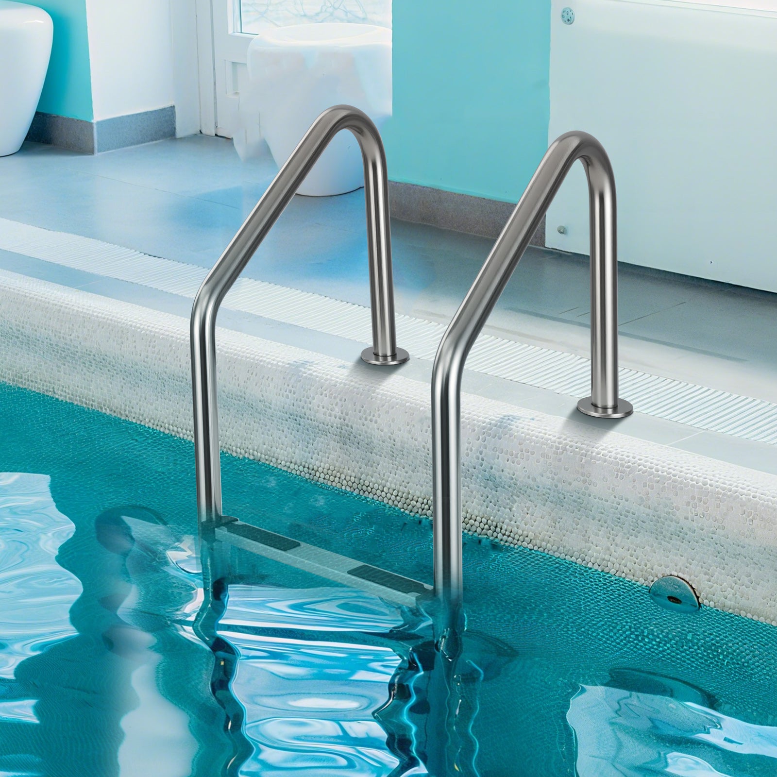 4-Step Inground Pool Ladder Stainless Steel Swimming Pool Ladder, Silver Swimming Pools at Gallery Canada