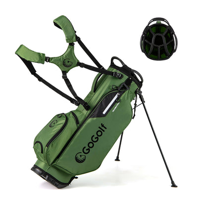 Golf Stand Bag, 8 Way Top Dividers, 5 Zippered Pockets, Green Golf at Gallery Canada