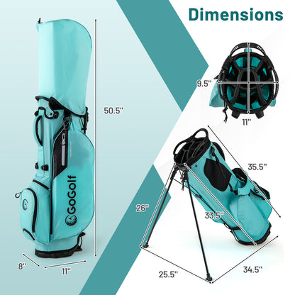 Golf Stand Bag Lightweight Golf Bag with 8 Way Top Dividers and 5 Zippered Pockets, Blue Golf at Gallery Canada