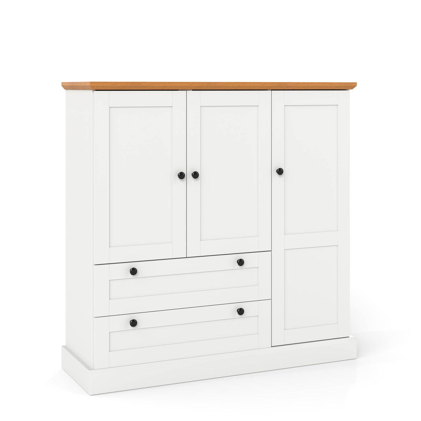 47.5 Inch Kitchen Freestanding Storage Cabinet with 3 Doors and 2 Large Drawers, White Sideboards Cabinets & Buffets at Gallery Canada