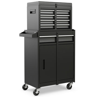 2-in-1 Tool Chest and Cabinet with 5 Sliding Drawers, Black Garages Black at Gallery Canada
