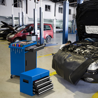 2-in-1 Rolling Tool Chest with 5 Sliding Lockable Drawers, Navy Garages at Gallery Canada
