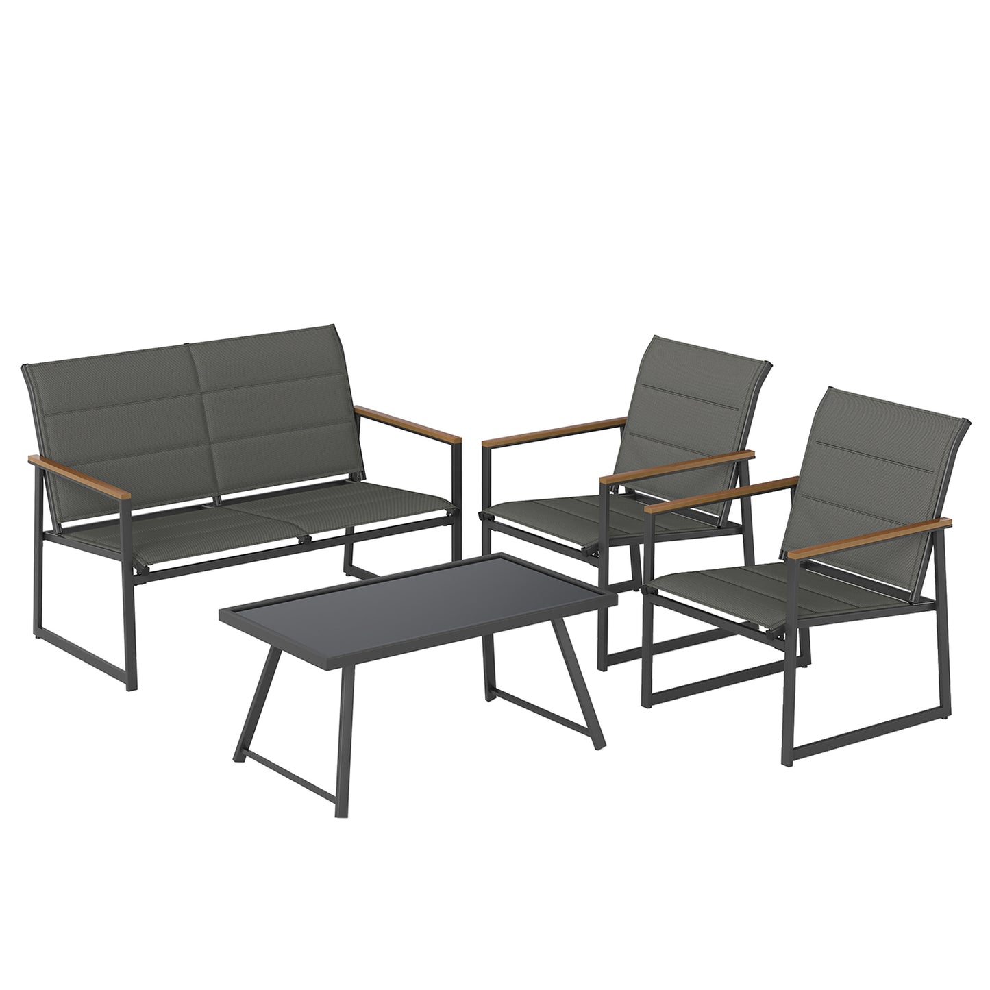 4-Piece Outdoor Conversation Patio Furniture Set, Gray Patio Conversation Sets at Gallery Canada