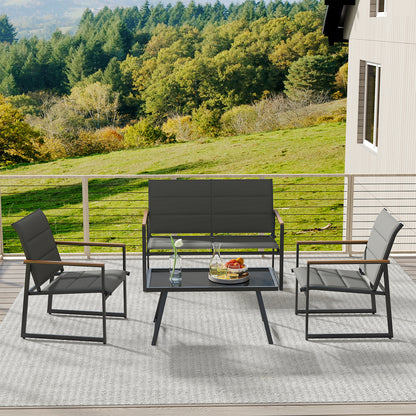 4-Piece Outdoor Conversation Patio Furniture Set, Gray Patio Conversation Sets at Gallery Canada