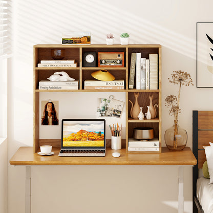 Desktop Bookshelf, 7 Open Cubbies, 3 Adjustable Shelves, Natural Bookcases at Gallery Canada