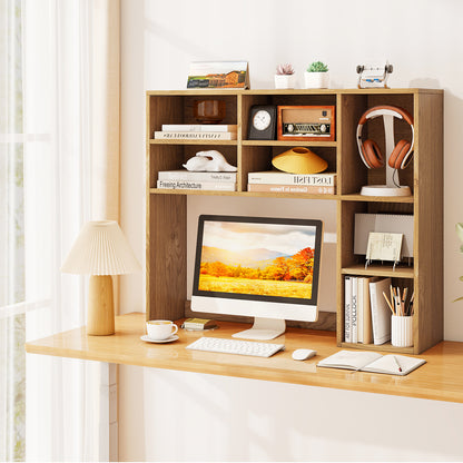 Desktop Bookshelf, 7 Open Cubbies, 3 Adjustable Shelves, Natural Bookcases at Gallery Canada