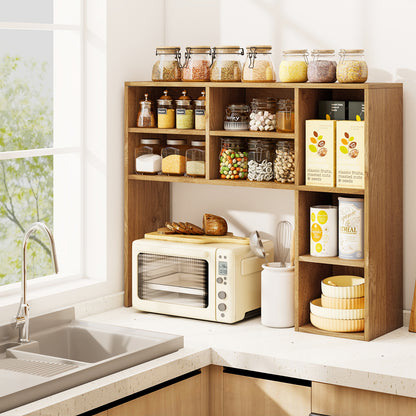 Desktop Bookshelf, 7 Open Cubbies, 3 Adjustable Shelves, Natural Bookcases at Gallery Canada