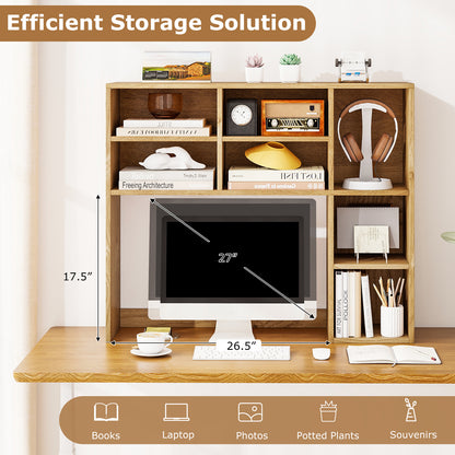 Desktop Bookshelf, 7 Open Cubbies, 3 Adjustable Shelves, Natural Bookcases at Gallery Canada