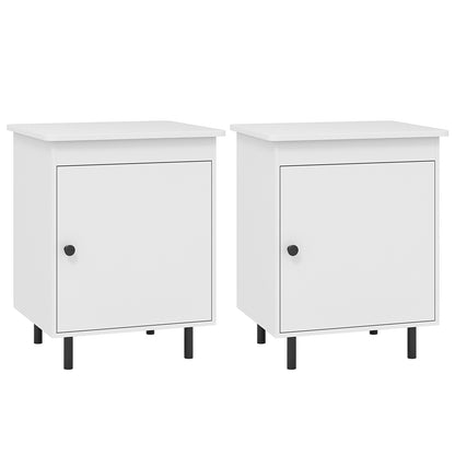 Mid Century Nightstand With Door, Set Of 2, White Nightstands White at Gallery Canada