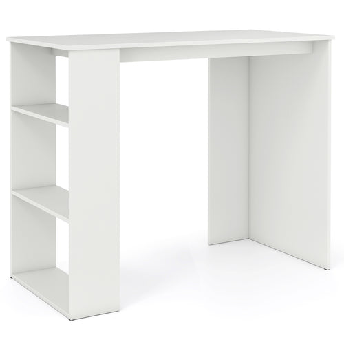 Computer Desk With Bookshelf, For Small Space, White
