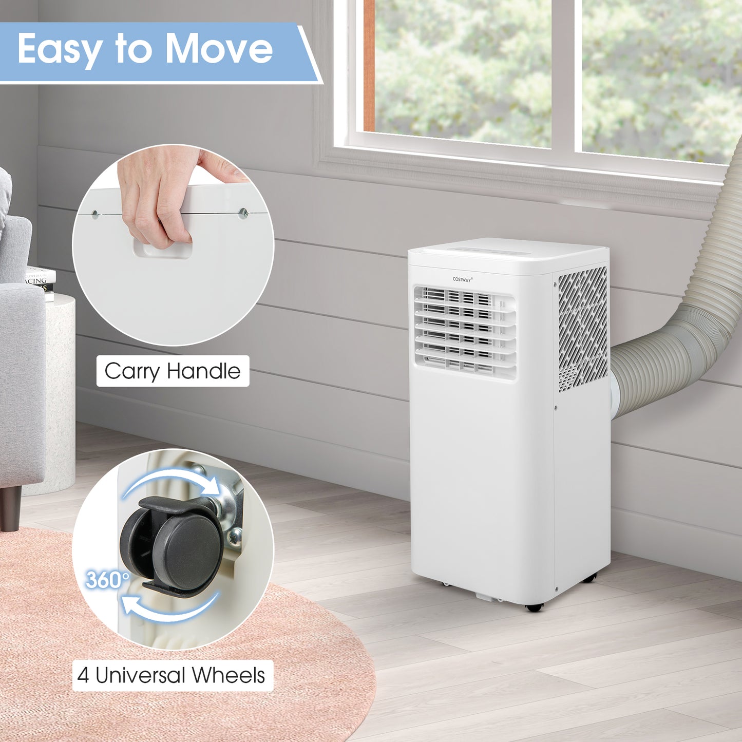 6000 BTU Portable Air Conditioner, Cools 250 Sq.Ft, White Portable Air Conditioners at Gallery Canada