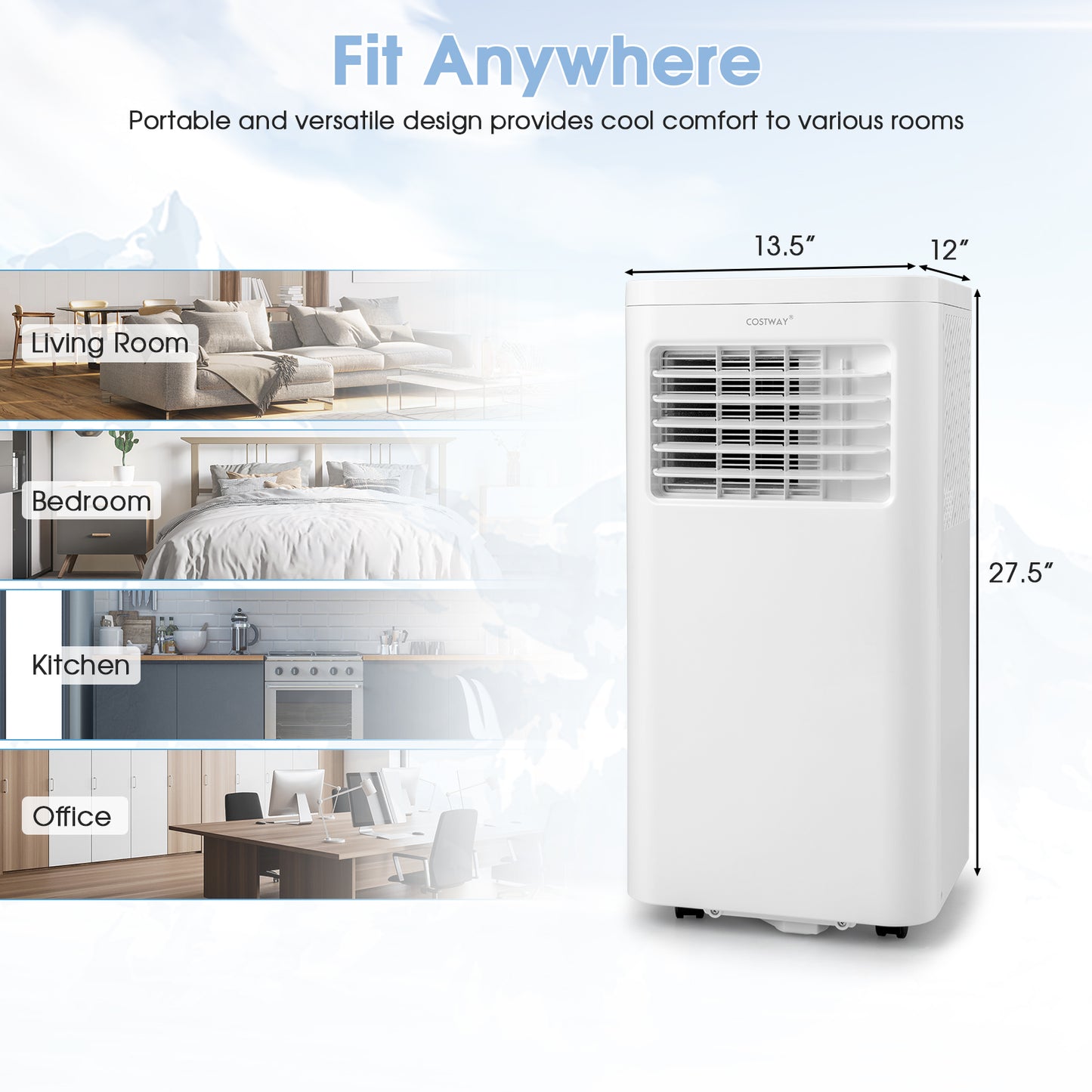6000 BTU(SACC) Portable Air Conditioner Cools 250 Sq.Ft, White Portable Air Conditioners at Gallery Canada