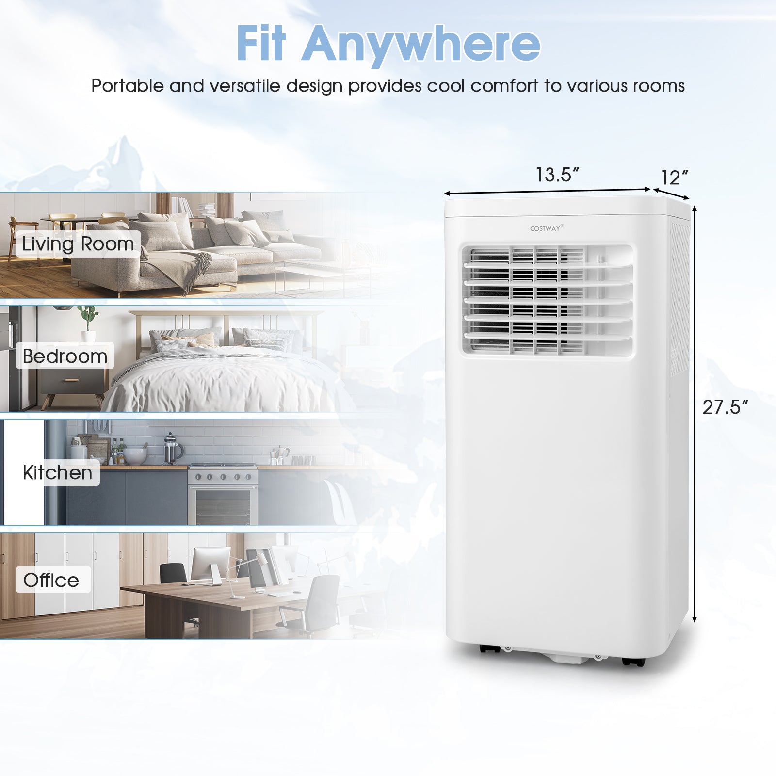 6000 BTU(SACC) Portable Air Conditioner Cools 250 Sq.Ft, White Portable Air Conditioners at Gallery Canada