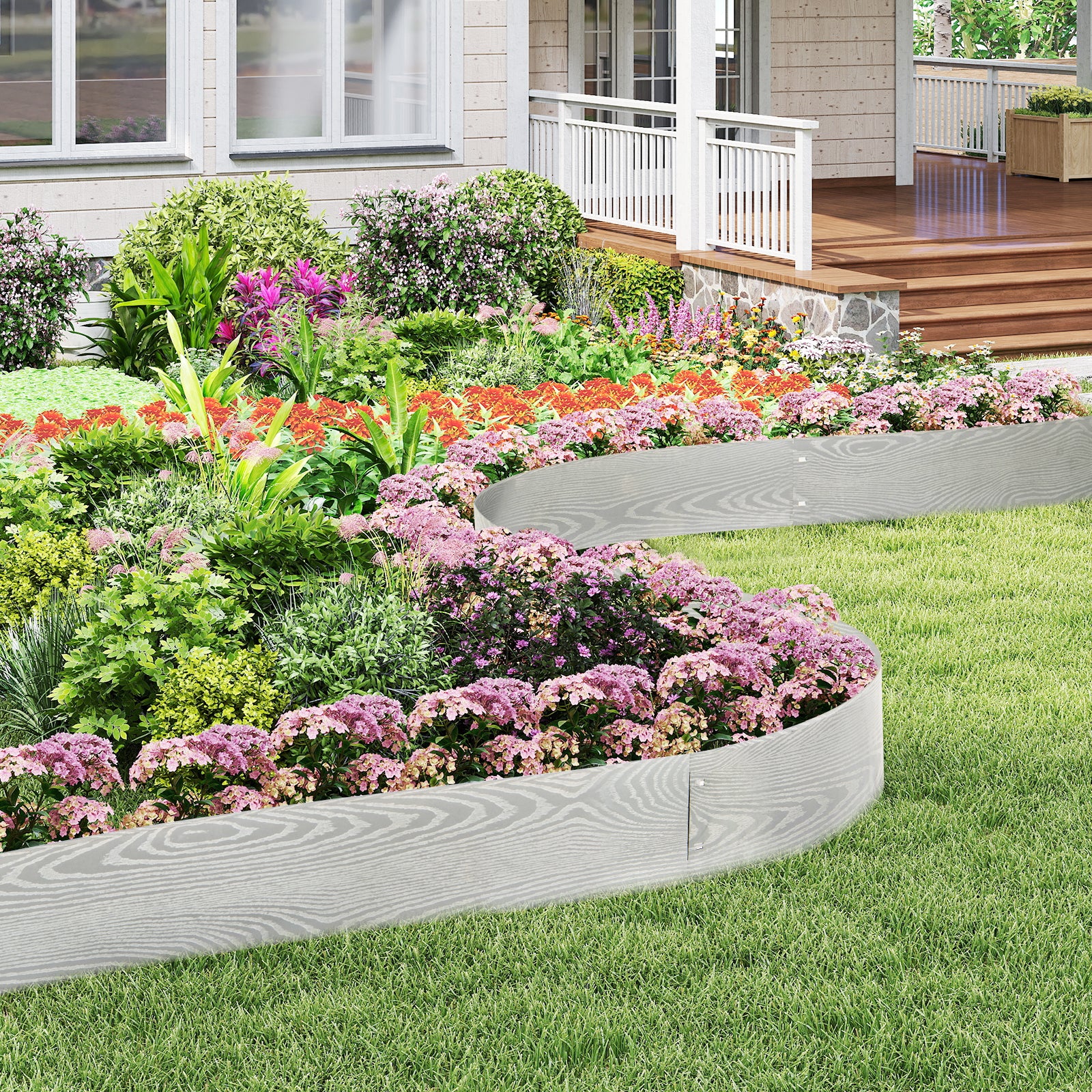 6-Pack 20 FT Galvanized Metal Landscape Edging for Lawn Yard, Silver Raised Garden Beds at Gallery Canada