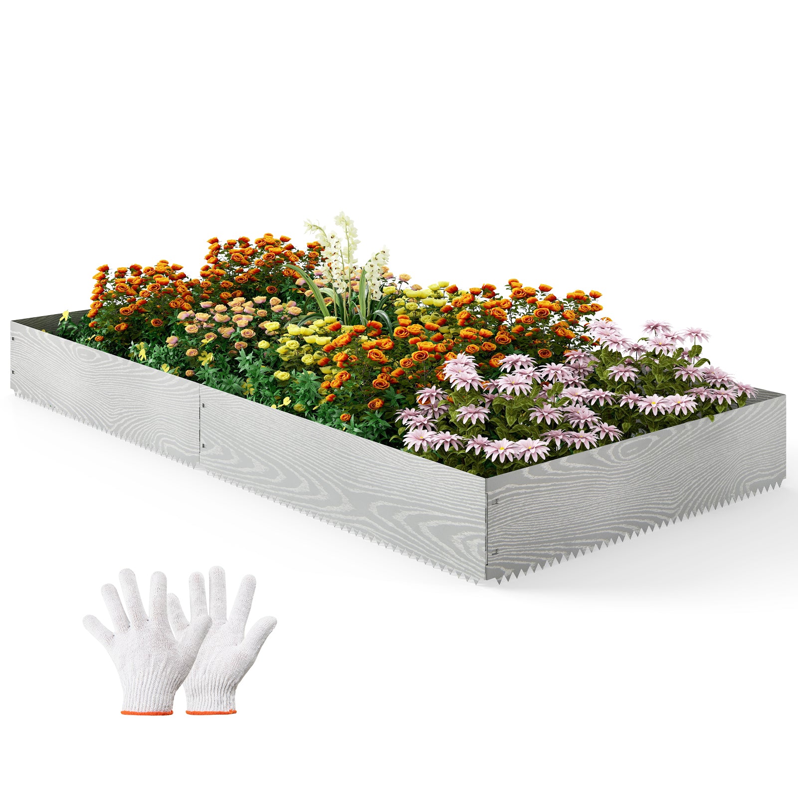 6-Pack 20 FT Galvanized Metal Landscape Edging for Lawn, Silver Raised Garden Beds at Gallery Canada