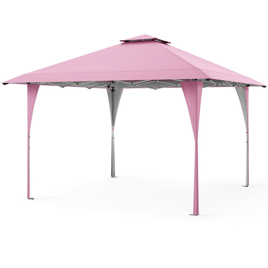 13 X 13 FT Pop Up Gazebo, Portable Bag, 8 Stakes, 4 Wind Ropes, Pink