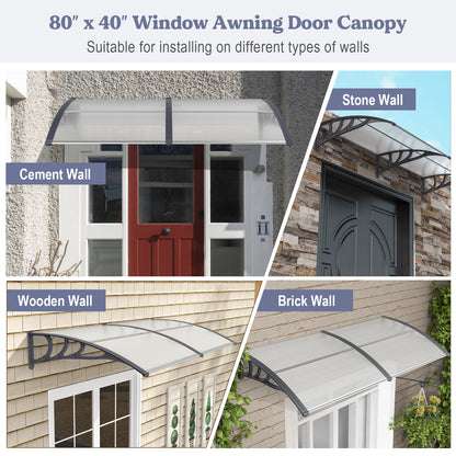 Outdoor Front Door Patio Overhang Awning, Gray Outdoor Shades at Gallery Canada