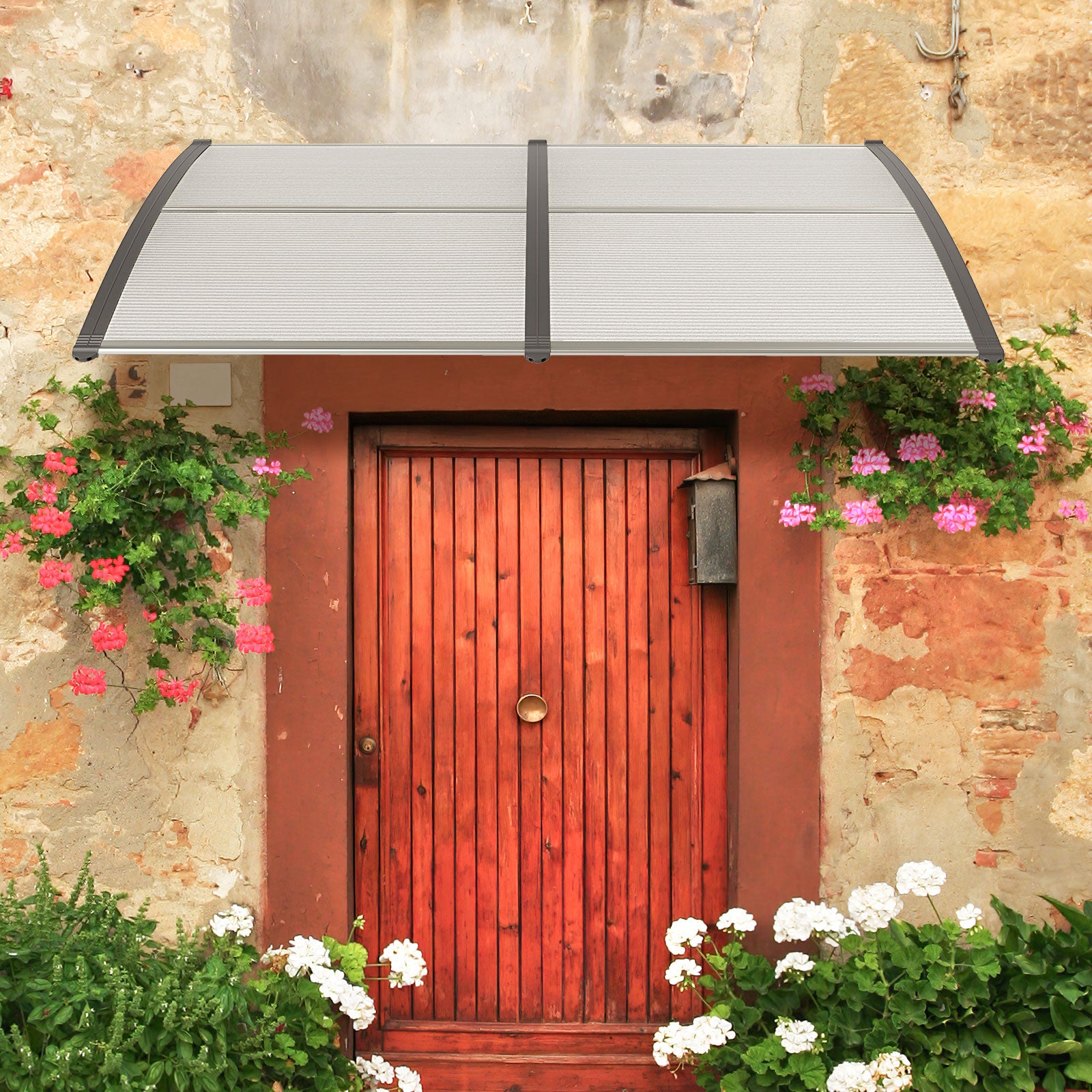 Outdoor Front Door Patio Overhang Awning, Gray Outdoor Shades at Gallery Canada