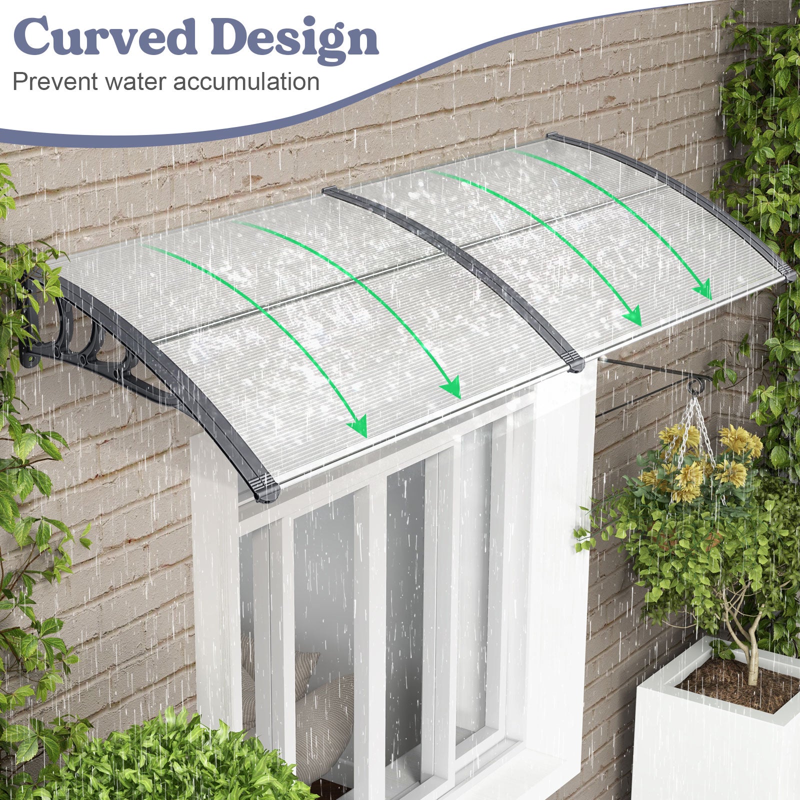 Outdoor Front Door Patio Overhang Awning, Gray Outdoor Shades at Gallery Canada