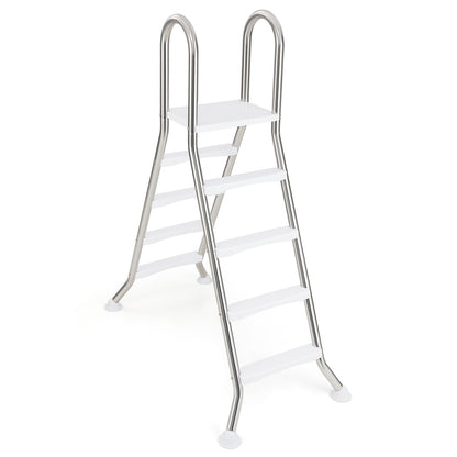75.6" Above Ground Pool Ladder A-Frame Swimming Pool 4-Step Ladder for Up to 55" Pool Wall Height, Silver Swimming Pools Silver at Gallery Canada