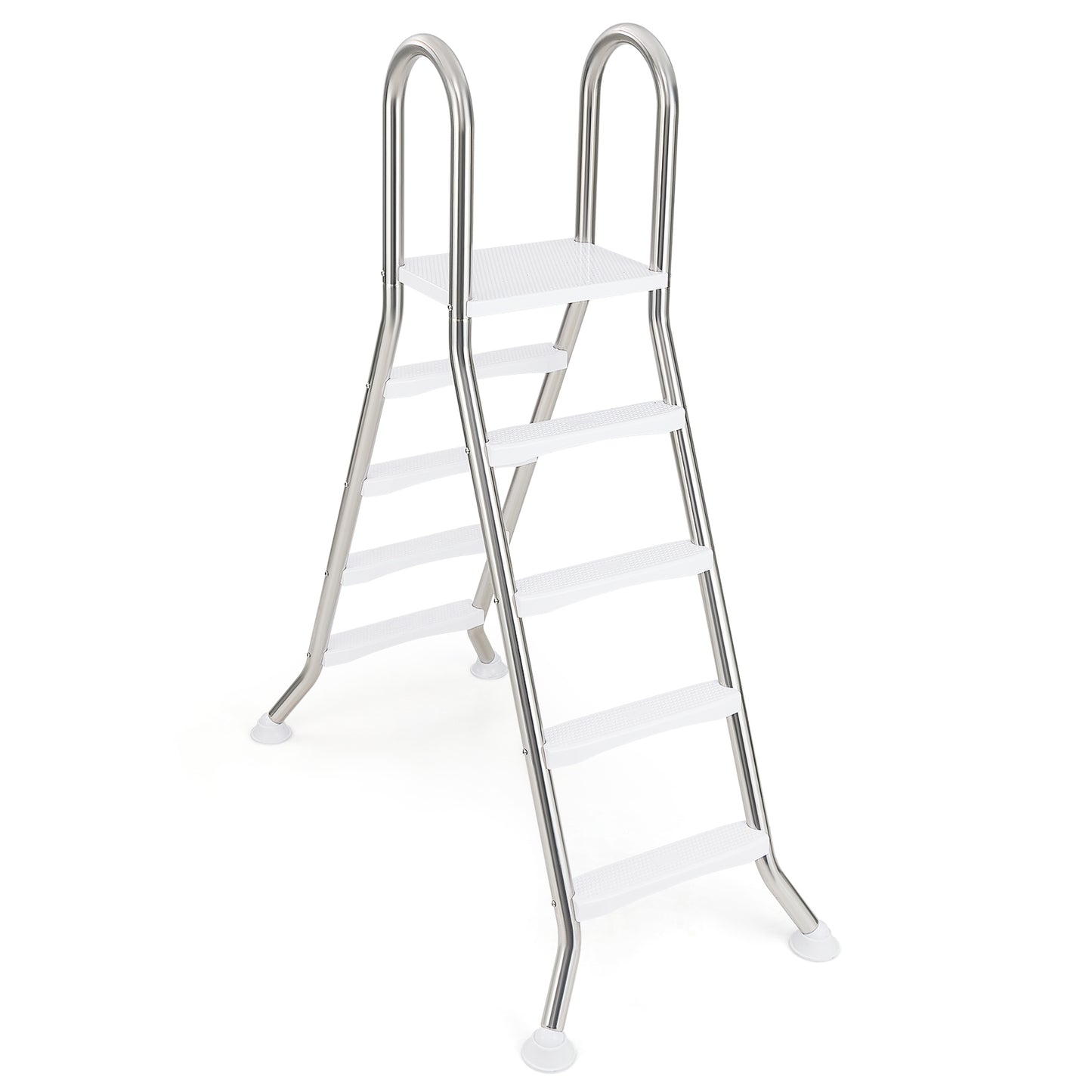 75.6" Above Ground Pool Ladder, 4-Step A-Frame, Silver Swimming Pools at Gallery Canada