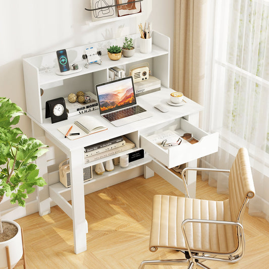 Home Office Computer Desk With Storage Shelves, Drawer Computer Desks Options at Gallery Canada