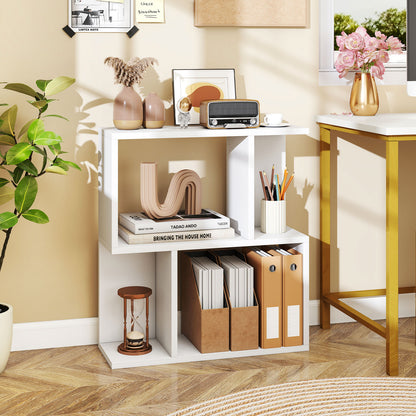 3-Tier Bookshelf with Display Shelf for Small Space, White Bookcases at Gallery Canada