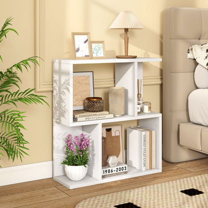 3-Tier Bookshelf with Display Shelf for Small Space, White Bookcases at Gallery Canada