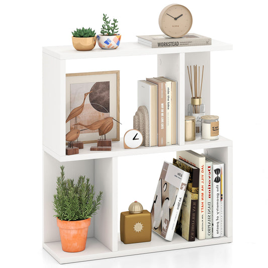 3-Tier Bookshelf with Display Shelf for Small Space, White Bookcases White at Gallery Canada