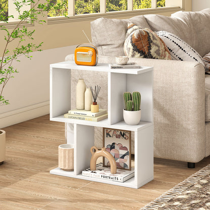3-Tier Bookshelf with Display Shelf for Small Space, White Bookcases at Gallery Canada
