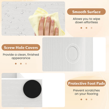 3-Tier Bookshelf with Display Shelf for Small Space, White Bookcases at Gallery Canada