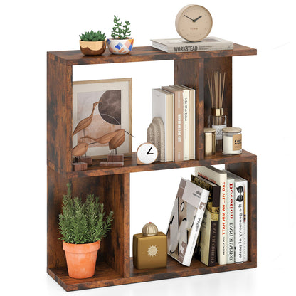 3-Tier Bookshelf with Display Shelf for Small Space, Brown Bookcases Brown at Gallery Canada