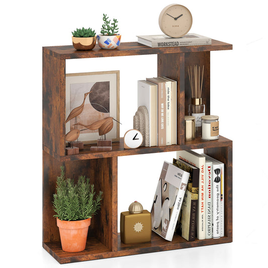 3-Tier Bookshelf with Display Shelf for Small Space, Brown Bookcases Brown at Gallery Canada
